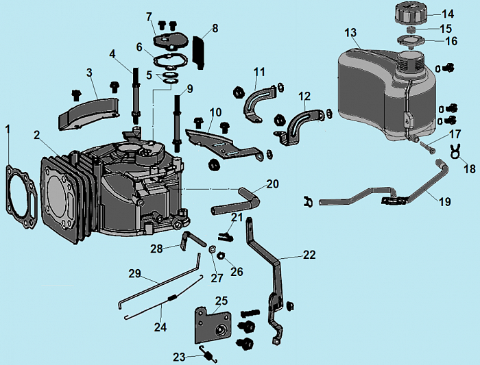 7 ЦИЛИНДР - БАК Газонокосилка CHAMPION LM4840